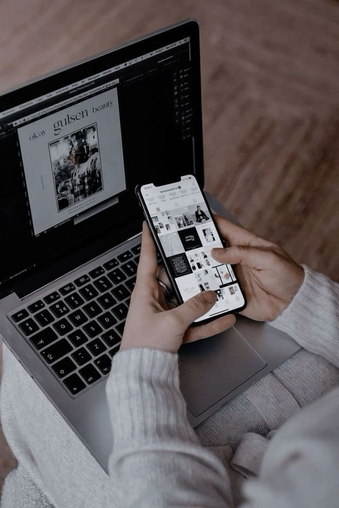 Laptop and phone