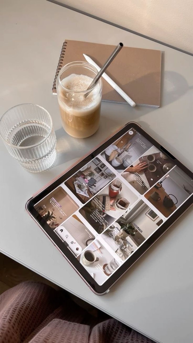 Tablet with coffee